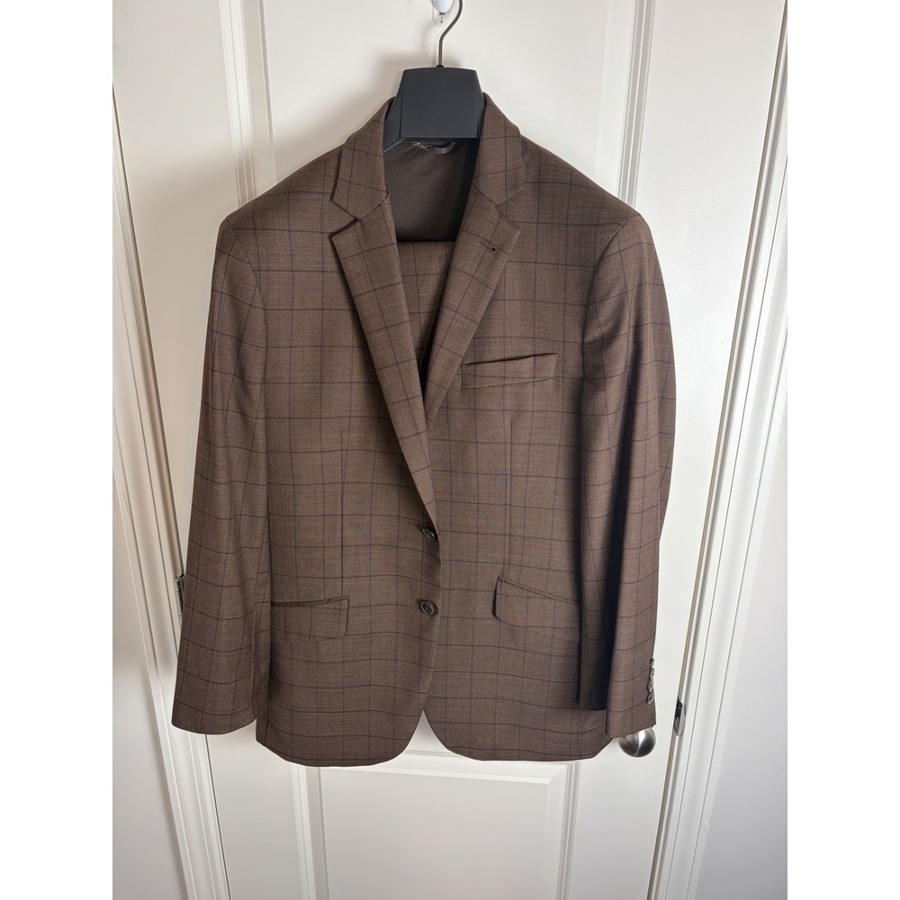 Joseph Abboud Mens 2-Piece Two Button Casual Jacket 40R With Pants 34, Wool